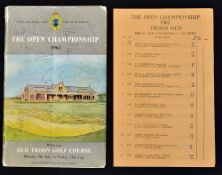 1962 Open Golf Championship programme signed by winner and defending Champion Arnold Palmer - plus