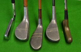Interesting collection of early steel coated and other steel shafted putters incl Walter Hagen