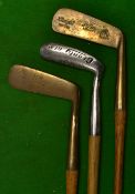 3x Assorted Putters including 2x JB Halley brass blades t/w a modern Bronty Gem stainless model