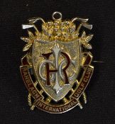 Scarce Ranelagh International Golf Club white metal gilt and enamel medal - stamped on the back