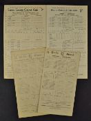 Selection of 1930s Australian Cricket Scorecards to include England v Australia June 27-28 1930,