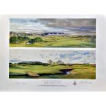1999 Open Golf Championship print signed by the winner Paul Lawrie - 17th Hole Carnoustie signed