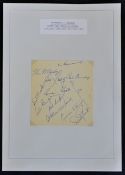 1963 Australia v England Cricket Signed Autograph Page the Fifth Test Match at Sydney includes