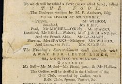 1787 The Edinburgh Evening Courant Newspaper - golf related announcement April - titled "The