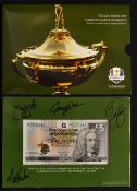 2014 Ryder Cup Bank of Scotland signed commemorative £5 note - signed by 4x USA players to include