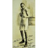 Boxing 1921 Ronald Rawson Signed Photograph Olympic Heavyweight Champion of the World inscribed '