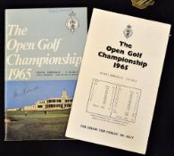 1965 Open Golf Championship official programme signed by the winner Peter Thomson - played at St