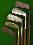 4x Assorted Putters including 3 wry neck one stamped the Magic putter by Anderson, Anstruther and an