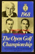 1968 Open Golf Championship official programme signed by the winner Gary Player- played at