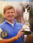 Ernie Els - 2012 Official R&A Open Golf Championship Players Enamel Badge and signed photograph