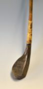 R.W. Kirk Wallasey dark stained beech wood transitional brassie c.1895 - small grain crack to the