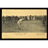 Early St Andrews golfing postcard showing Mr Leslie Balfour Melville Amateur Champion 1895 putting