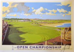 2000 St Andrews Open Golf Championship poster signed by the winner Tiger Woods (Grand Slam) - signed