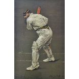 Chevalier Tayler 'W.G. Grace' Cricket Print framed and glazed, measures 47 x 61cm approx.