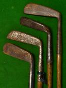 4x Assorted Putters including an early shallow faced Gem, a straight blade by Vickers and 2x wry
