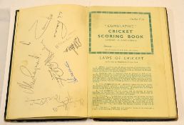 1956/57 Warwickshire signed Cricket Scoring Book - they club members scoring book covering matches