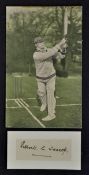 Gilbert Jessop Signed Cricket Cutting signed to a small cutting mounted on card together with a