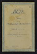 Very Scarce 1878 Australian Cricketers Banquet Menu entitled 'Banquet to the Australian