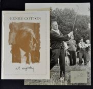Harold Riley Book - "Henry Cotton at Eighty" 1st ed 1987 ltd to only 1000 copies - the book is a