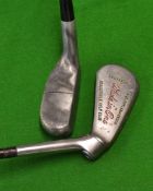 Unusual mallet head putter stamped "Velvet Touch " to the sole and fitted with brown glass fibre