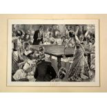 1901 Table Tennis print from The Supplement to The Illustrated London News titled "Ping-Pong"