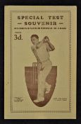 Special Test Souvenir issued by 'The Australian Cricketer' 'Bodyline Series' with careers of players