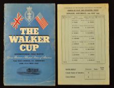 1955 Walker Cup official golf programme and draw sheet - played at St Andrews c/w draw sheet for the