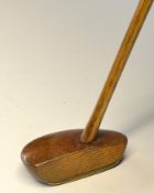 Ben Sayers centre shaft wooden mallet head boat shaped Putter fitted with heavy brass sole plate and