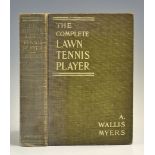 1908 'The Complete Lawn Tennis Player' Book by A. Wallis Myers, 1st USA ed, illustrated, front hinge