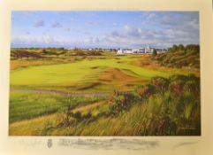 2008 Royal Birkdale Golf Club The Open Championship print signed by the winner and defending