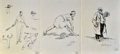 Fine Selection of Lawn Tennis Themed Prints and Images contained within a postcard album including