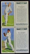 1930 John Player & Sons 'Cricketers 1930' Cigarette Cards a set of 50 cards, appear in good