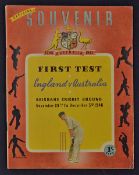 1946/47 England Tour in Australia Cricket Souvenir Programme Australia v England First Test dated 29