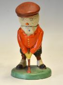 Early Wiltshaw & Robinson Carlton China bramble golfing ball figure c.1900 - moveable bramble ball