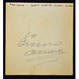 Rare Primo Carnera Boxing World Champion Autograph album page Heavy Weight World Champion 1933-34,