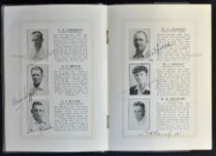 Interesting 1934 Australian XI English Tour Signed 'Orient Line R.M.S. Orford' Booklet with