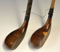 2x persimmon mallet head putters to incl Auchterlonie scare neck with full brass sole plate (head
