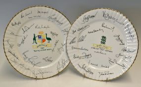Royal Staffordshire 1977 England and Australia Cricket Plates the first a commemorative plate for
