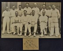1928 M.C.C Team Press Photograph at Melbourne versus Victoria Nov 1-5, with a hand written note by