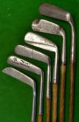 6x interesting putters to incl Gibson Kinghorn Gleneagles putter with chamfered leading edge and