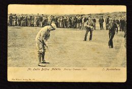 Early St Andrews golfing postcard showing Mr Leslie Balfour Melville Amateur Champion 1895 and Mr