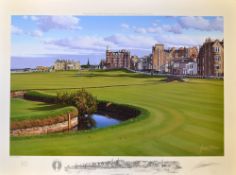 2005 Official St Andrews Open Golf Championship signed ltd ed print by Graeme Baxter - of the 18th