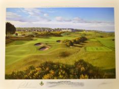 2007 Carnoustie Open Golf Championship print signed by the winner Padraig Harrington and the
