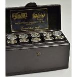 William Powell and Son Gunmakers Birmingham case set of 10 Position Finder Glass and Silver topped