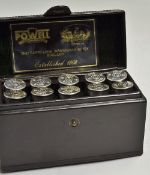 William Powell and Son Gunmakers Birmingham case set of 10 Position Finder Glass and Silver topped
