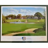 2001 Ryder Cup Golf signed colour print by Graeme Baxter - artist proof of the 18th Green at The