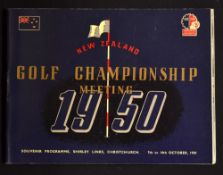 Scarce 1950 New Zealand Golf Championship programme - played over Shirely Links Christchurch