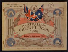 Very Rare 1909 Australian Cricket Tour Official Souvenir Publication edited by A.O Jones (