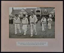 1948 'Invincibles' at Worcester Signed Photograph with signatures including Bradman, Hamence,