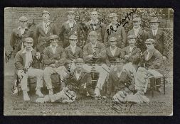 Scarce 1921 'The Australian Team' Signed Cricket Postcard signed by players featuring Bardsley,